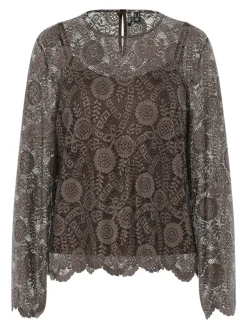 Pcolline Ls Lace O-Neck Top