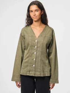 Pcsilke Ls Col Denim Shirt