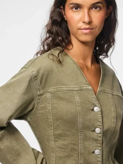 Pcsilke Ls Col Denim Shirt