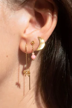 Petit Bow Double Chain Earring