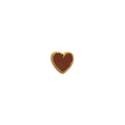 Petit Love Heart Mocha Enamel