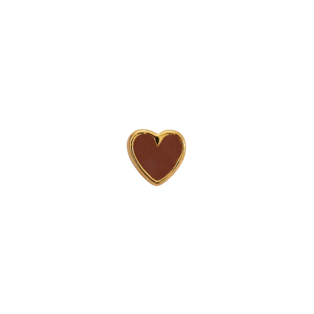 Petit Love Heart Mocha Enamel