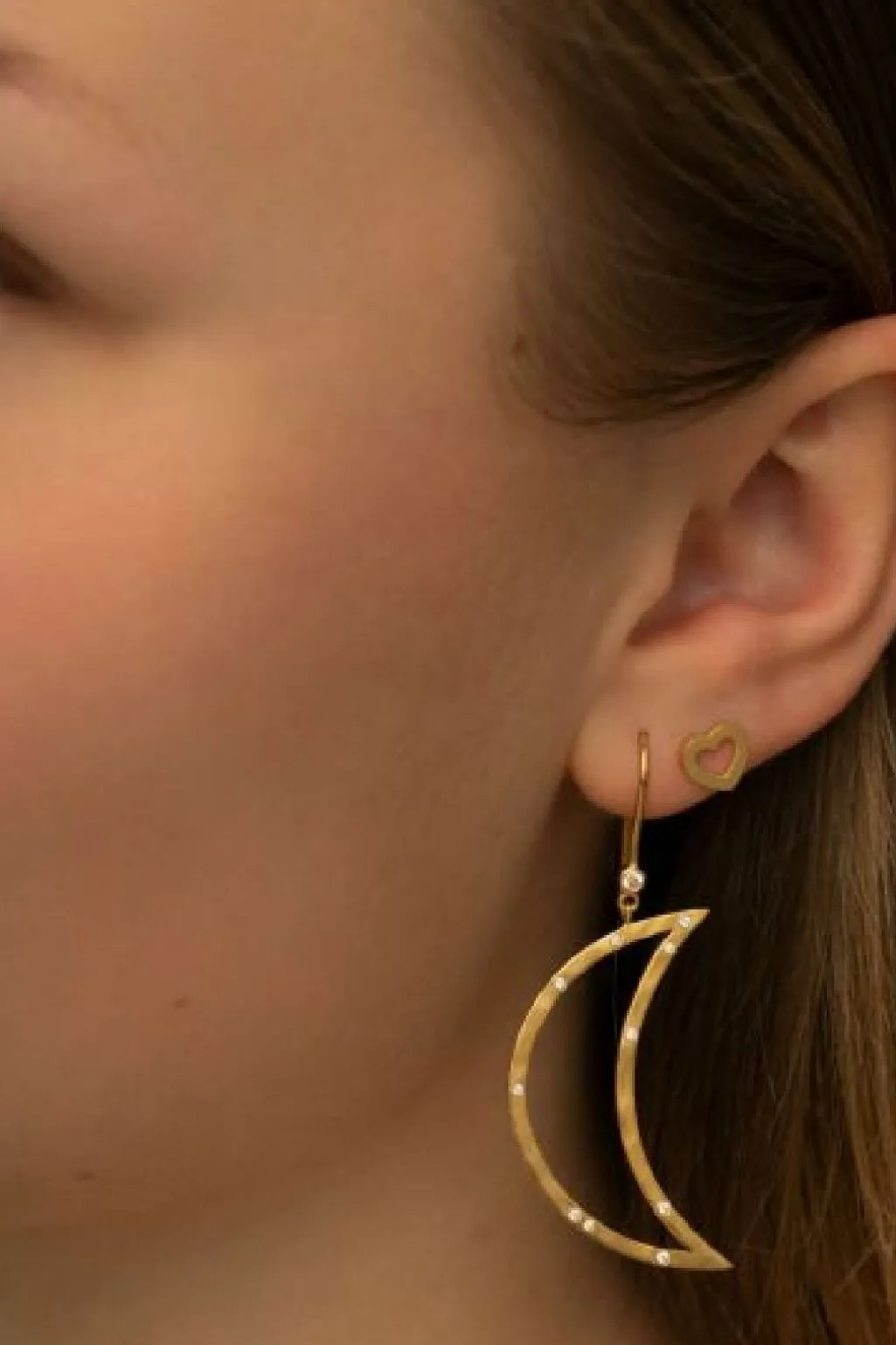 Petit Open Love Heart Earring Goldenen