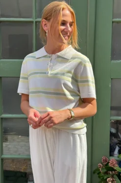 Polo Stripe Knit Blouse AV5060