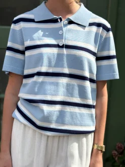 Polo Stripe Knit Blouse AV5060