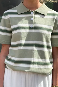 Polo Stripe Knit Blouse AV5060