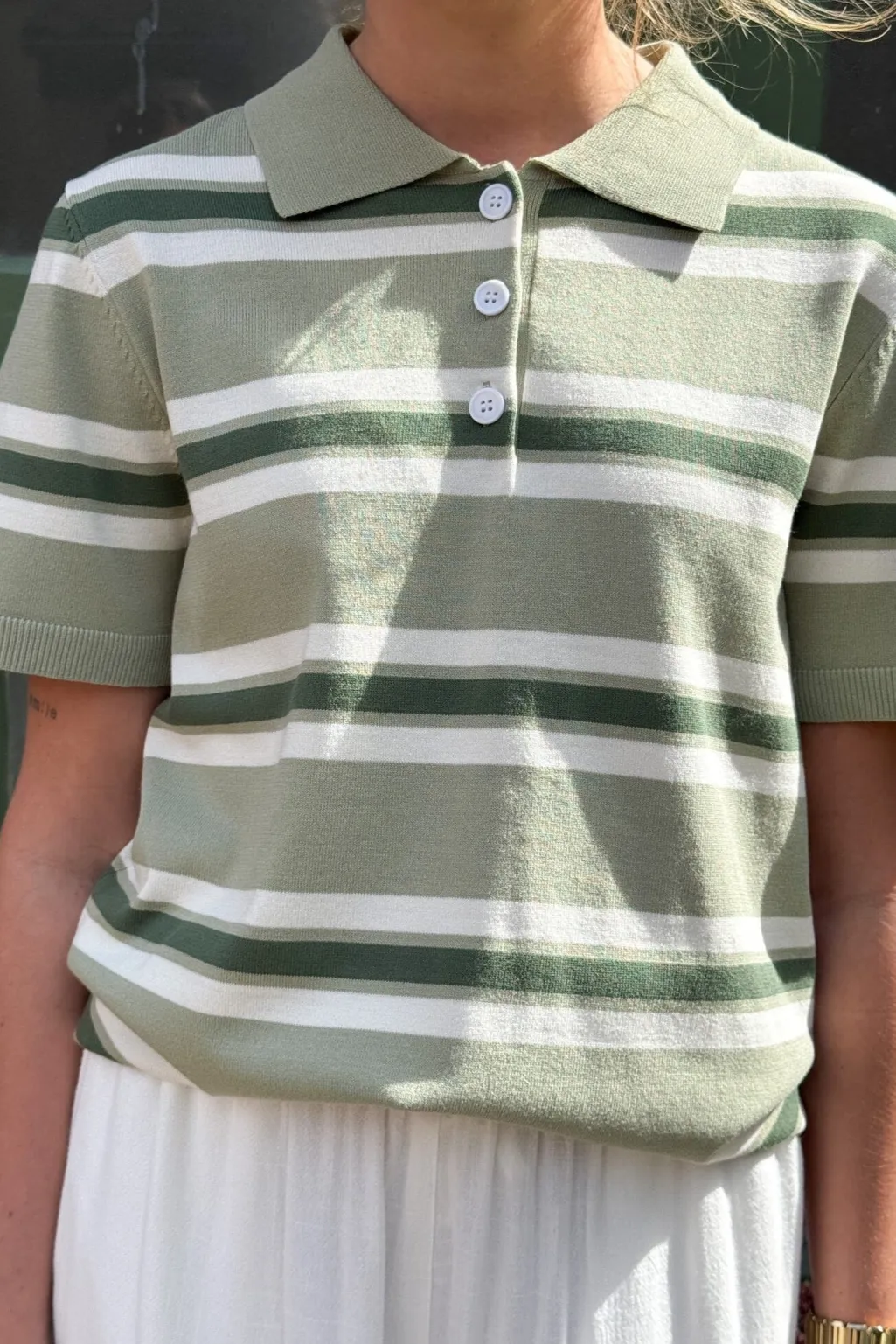 Polo Stripe Knit Blouse AV5060