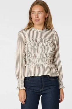 Possa Twin Stripe Smock Blouse 165011