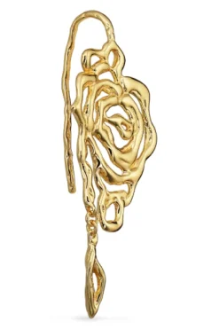 Rose Earring with leaf drop