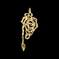 Rose Earring with leaf drop