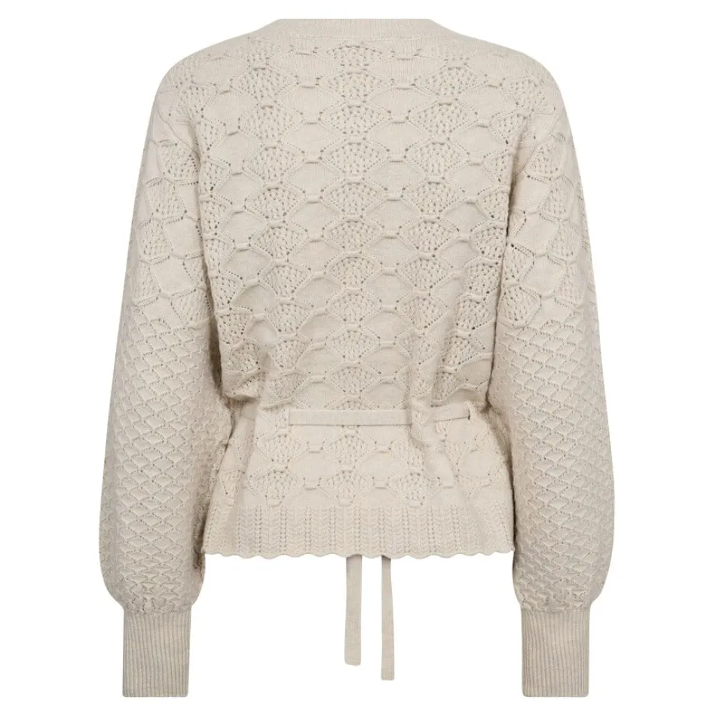 Rowcc Pointelle Tie Cardigan 32241