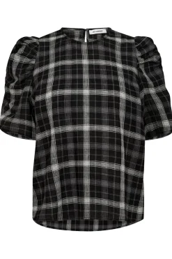 Sallycc Check Ss Blouse 35881