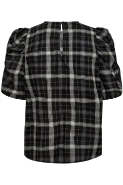 Sallycc Check Ss Blouse 35881