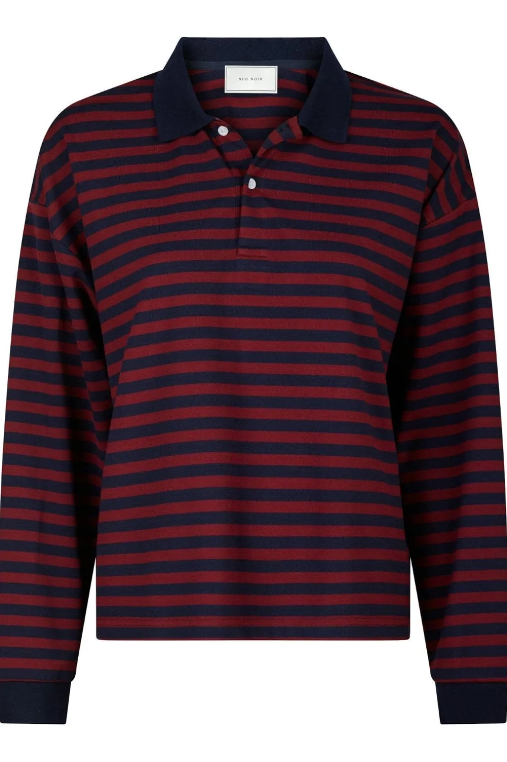 Sara Wide Stripe Polo Blouse 164258