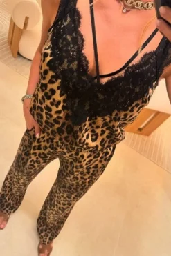 String Leopard Top