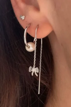 Tres Petit Bow Earring Silver