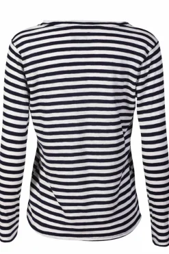 Ulla-Ls-Vneck-Stripe-Tshirt 22160