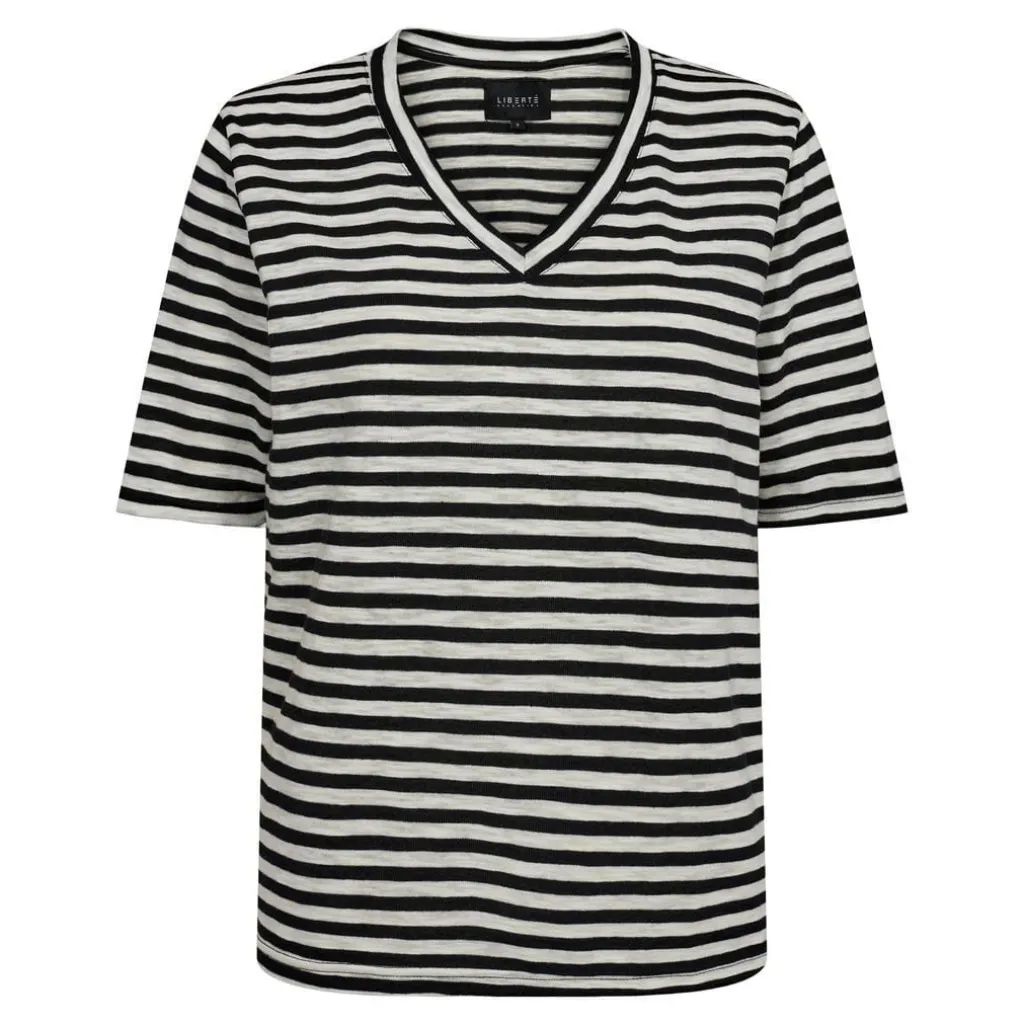 Ulla-Ss-Vneck-Stripe-Tshirt