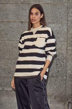 Veronica Stripe Tee Sweat HL10295