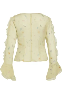 Viemmy L/S V-Neck Frill Top