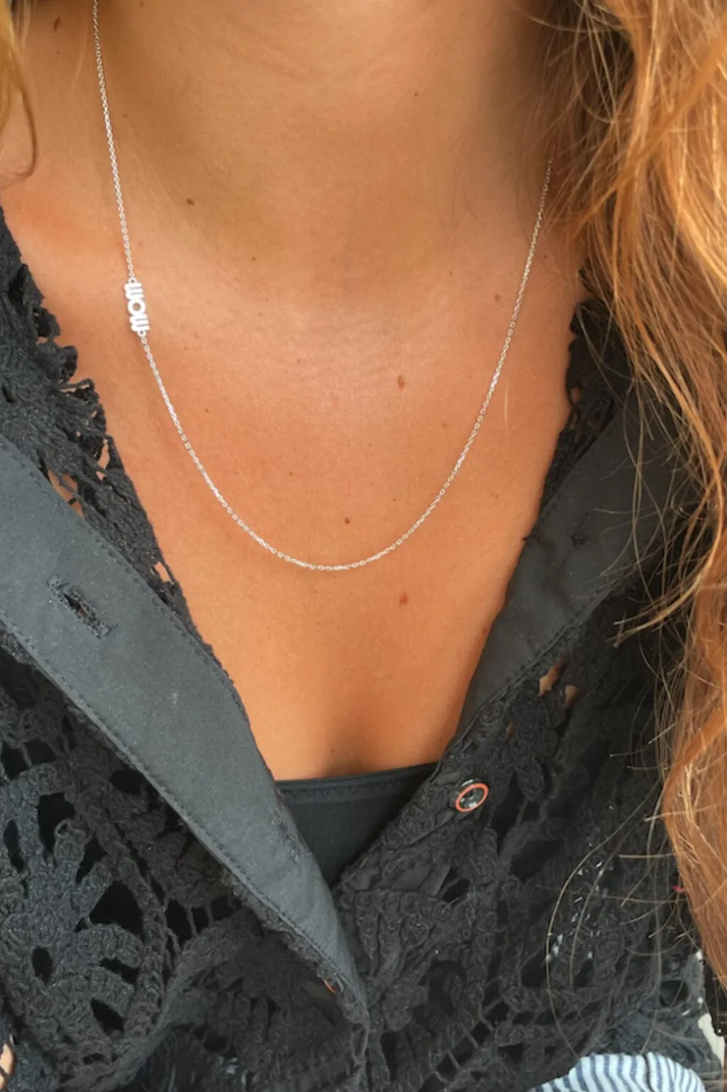 Wow Mom Necklace Silver