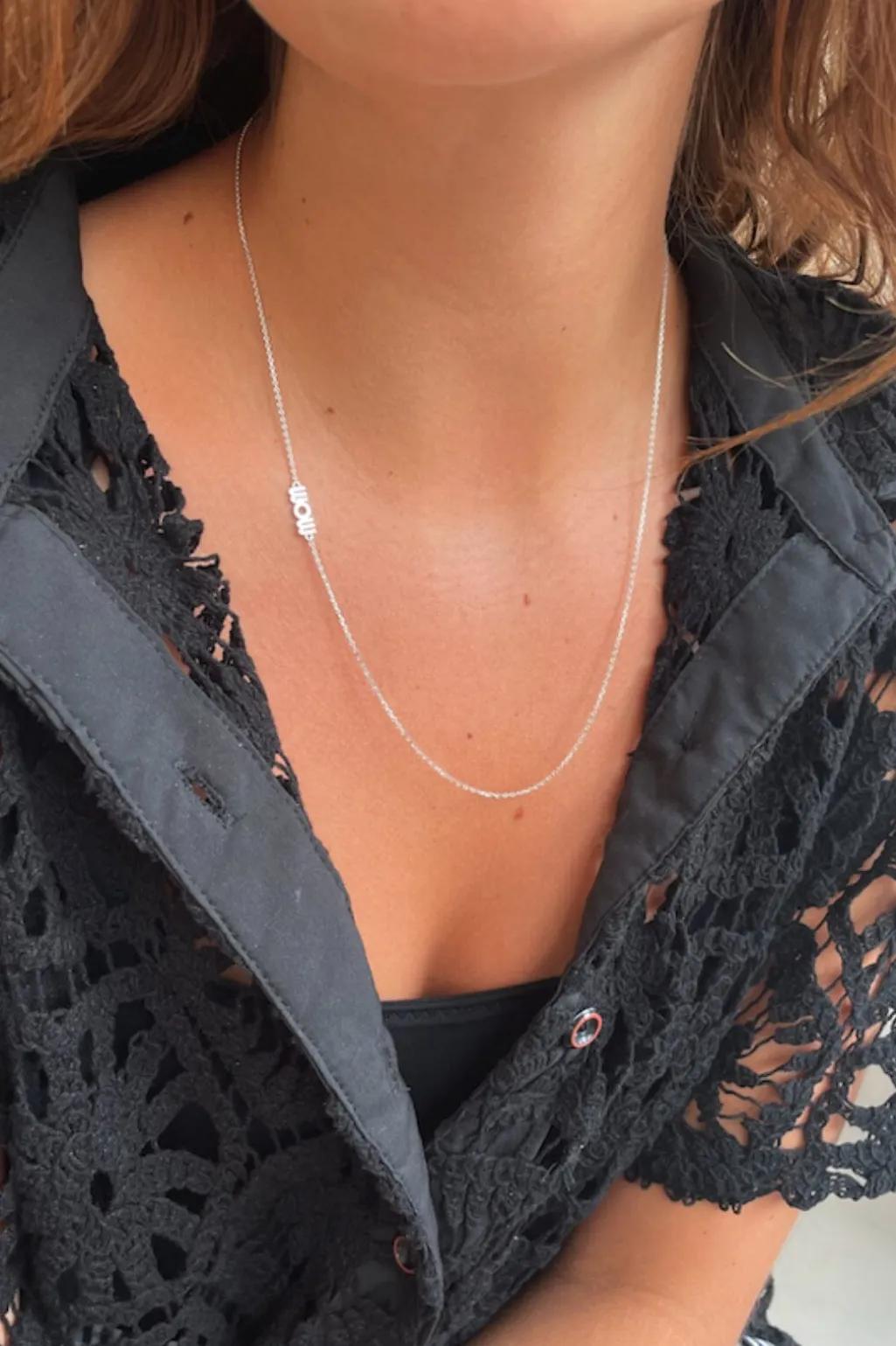 Wow Mom Necklace Silver