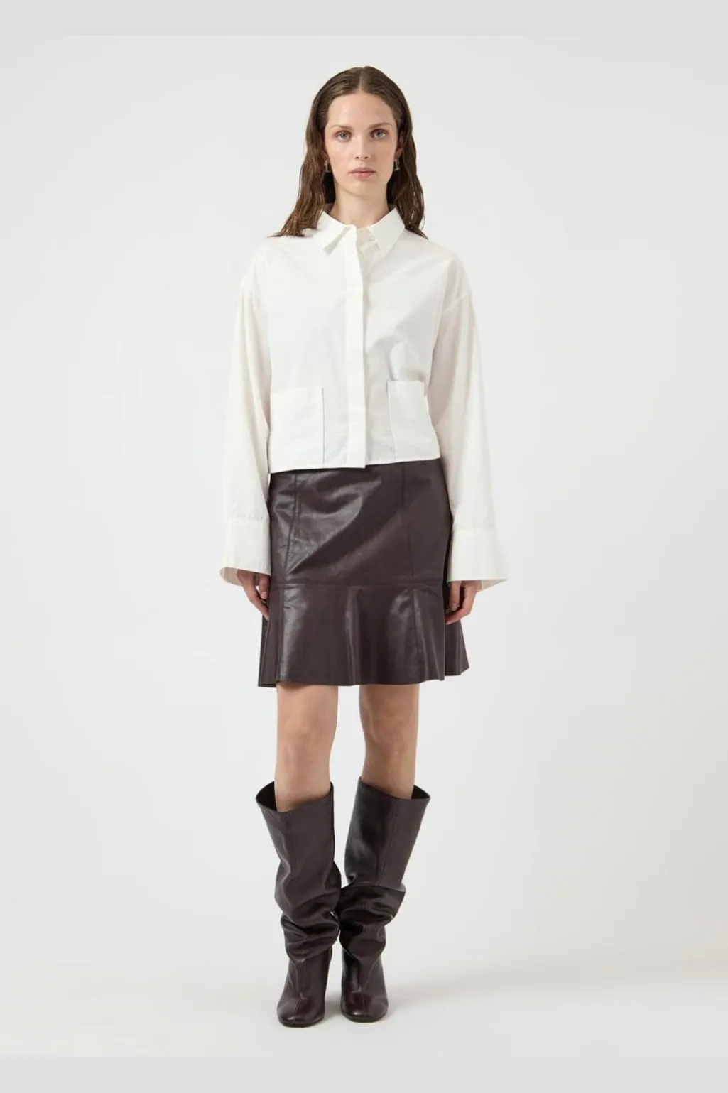 Yascolly Naplon Leather Skirt