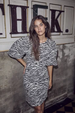 Zioncc Zebra Crop Puff Dress 36396